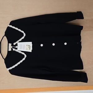 Sezane Bettany Cardigan M Black/Ecru